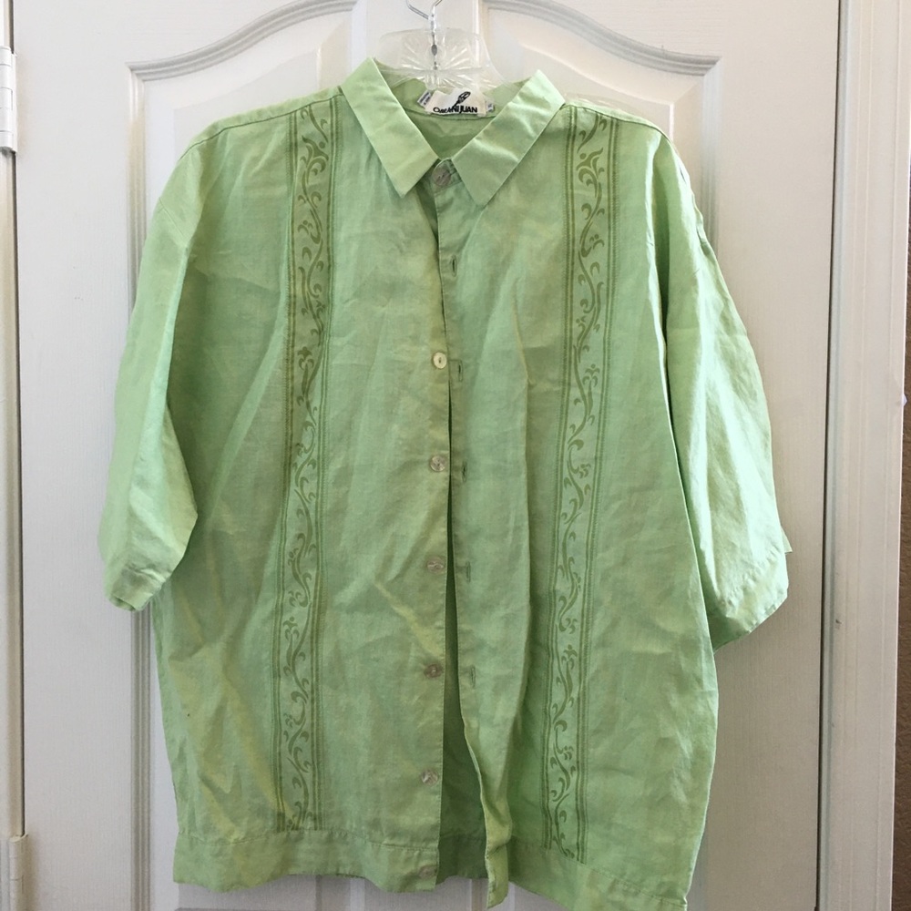 Linen Green Men's Shirt